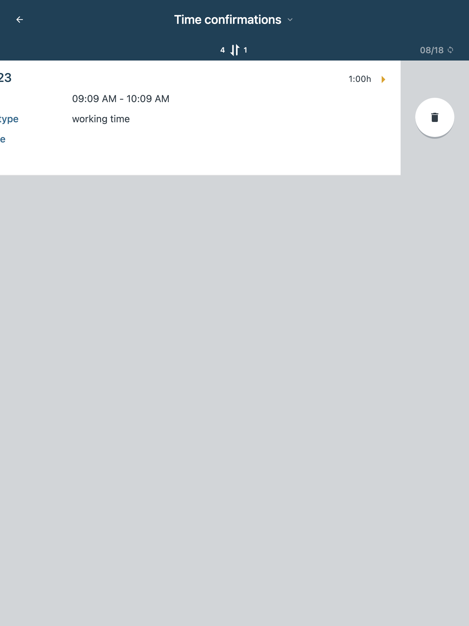 Delete confirmation